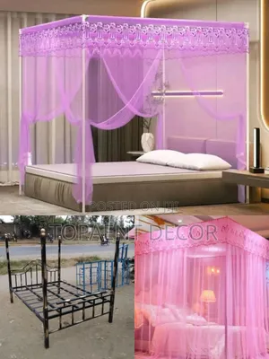 4 CORNER Frame Stands Mesh Bed Net
