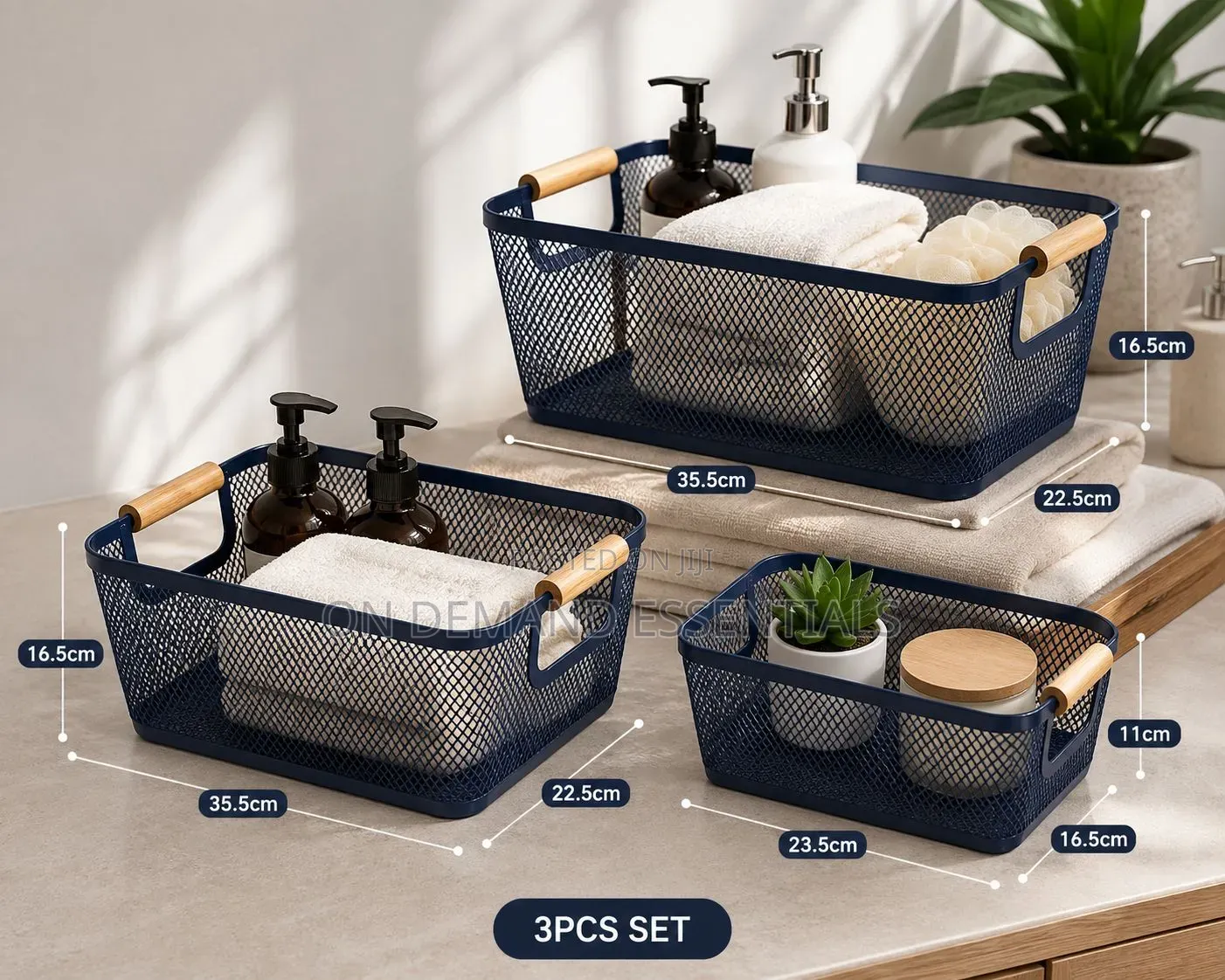3pcs Mesh Storage Basket Set