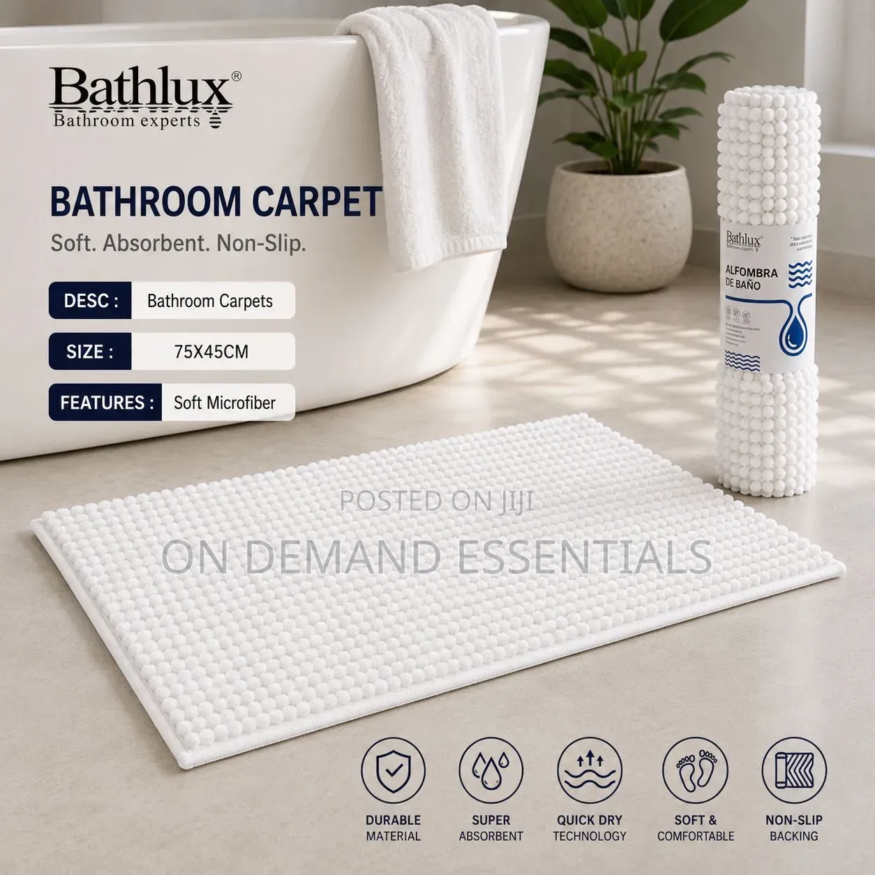 Bathroom Mats
Soft, Absorbent