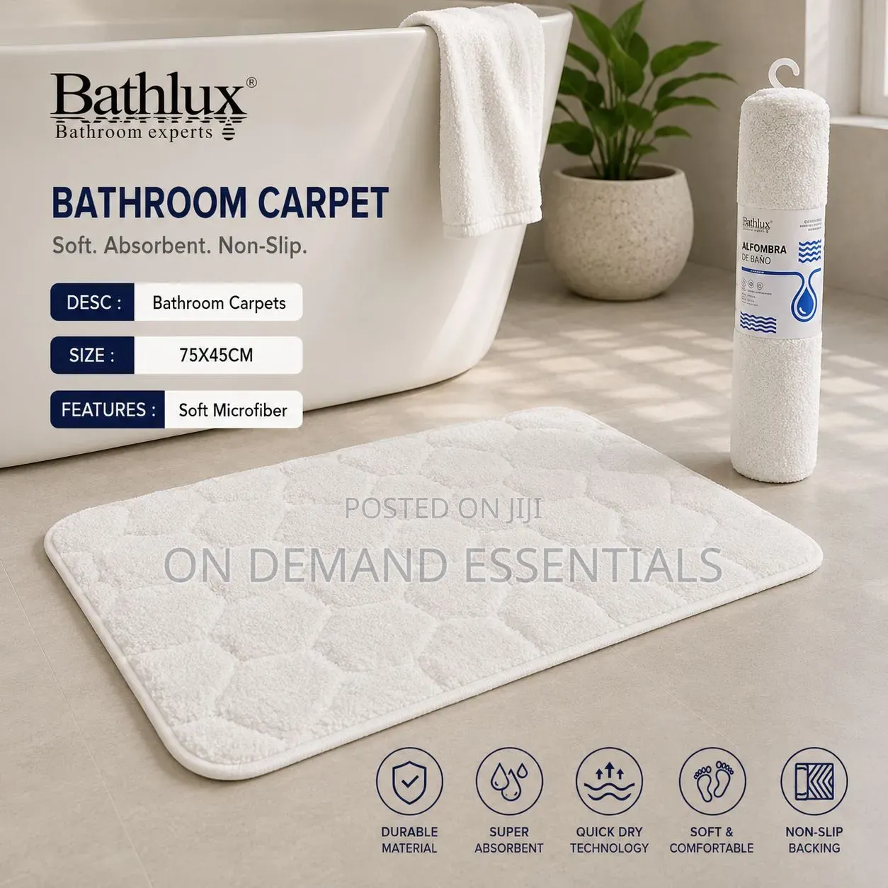 Bathroom Mats
Soft, Absorbent