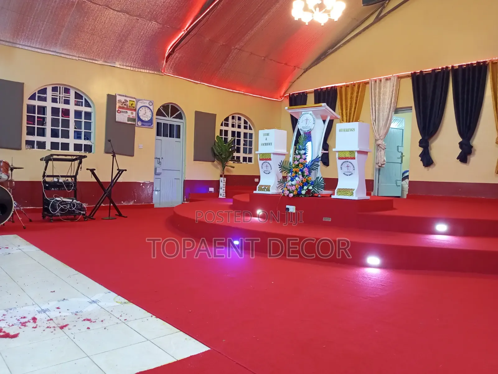 Church Red Carpets Supply and Installation of Wall to Wall Flooring