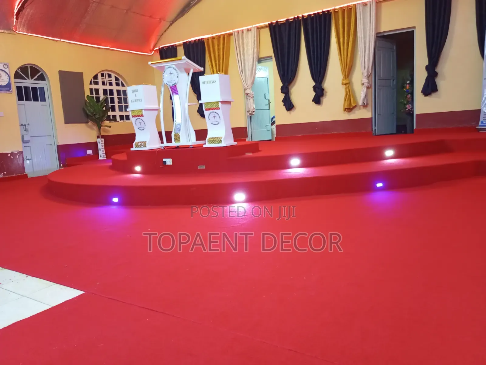 Church Red Carpets Supply and Installation of Wall to Wall Flooring