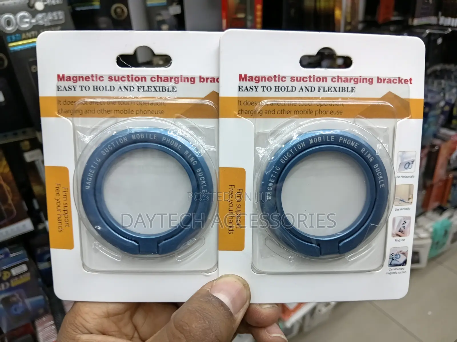 Magnetic Phone Ring Holder and Stand Compatible With MagSafe.