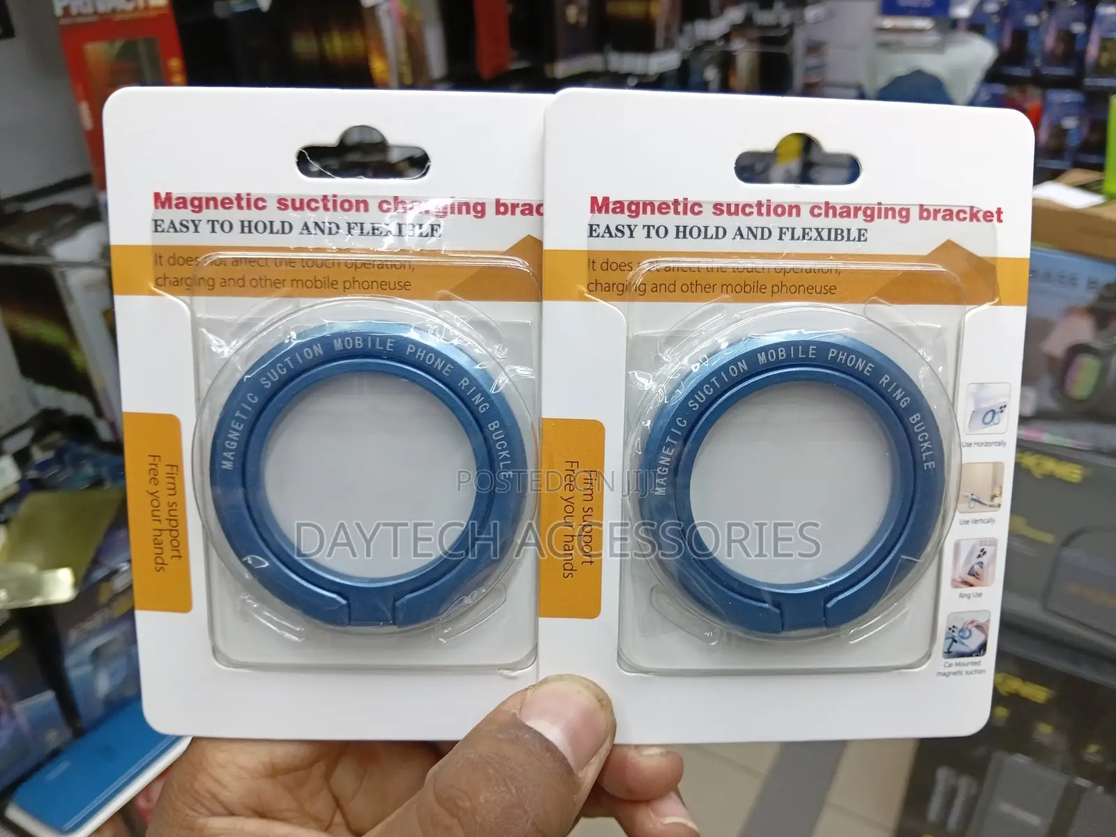 Magnetic Phone Ring Holder and Stand Compatible With MagSafe.