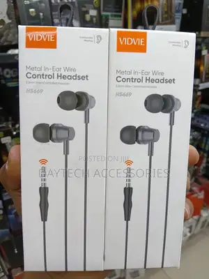 VIDVIE Metal in Ear Wire Control Headset Earphones - Black