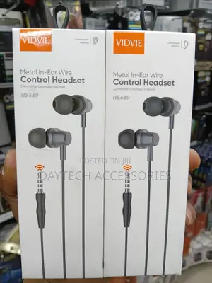 VIDVIE Metal in Ear Wire Control Headset Earphones - Black