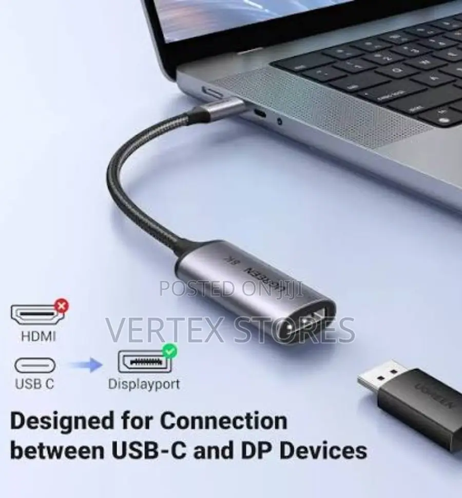 UGREEN CM654 USB-C to DisplayPort 1.4 8K Adapter Cable (10cm)