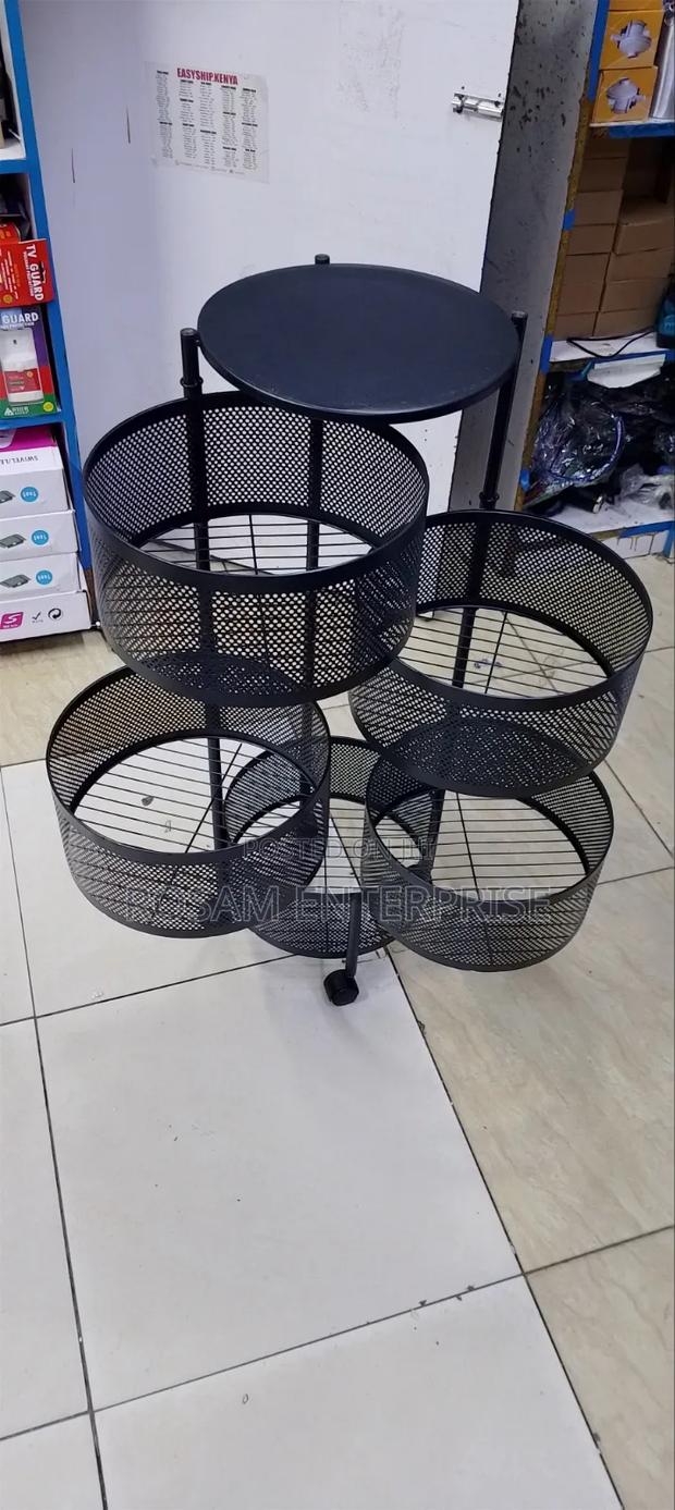 High Quality Round Fruit Rack With Wheels
