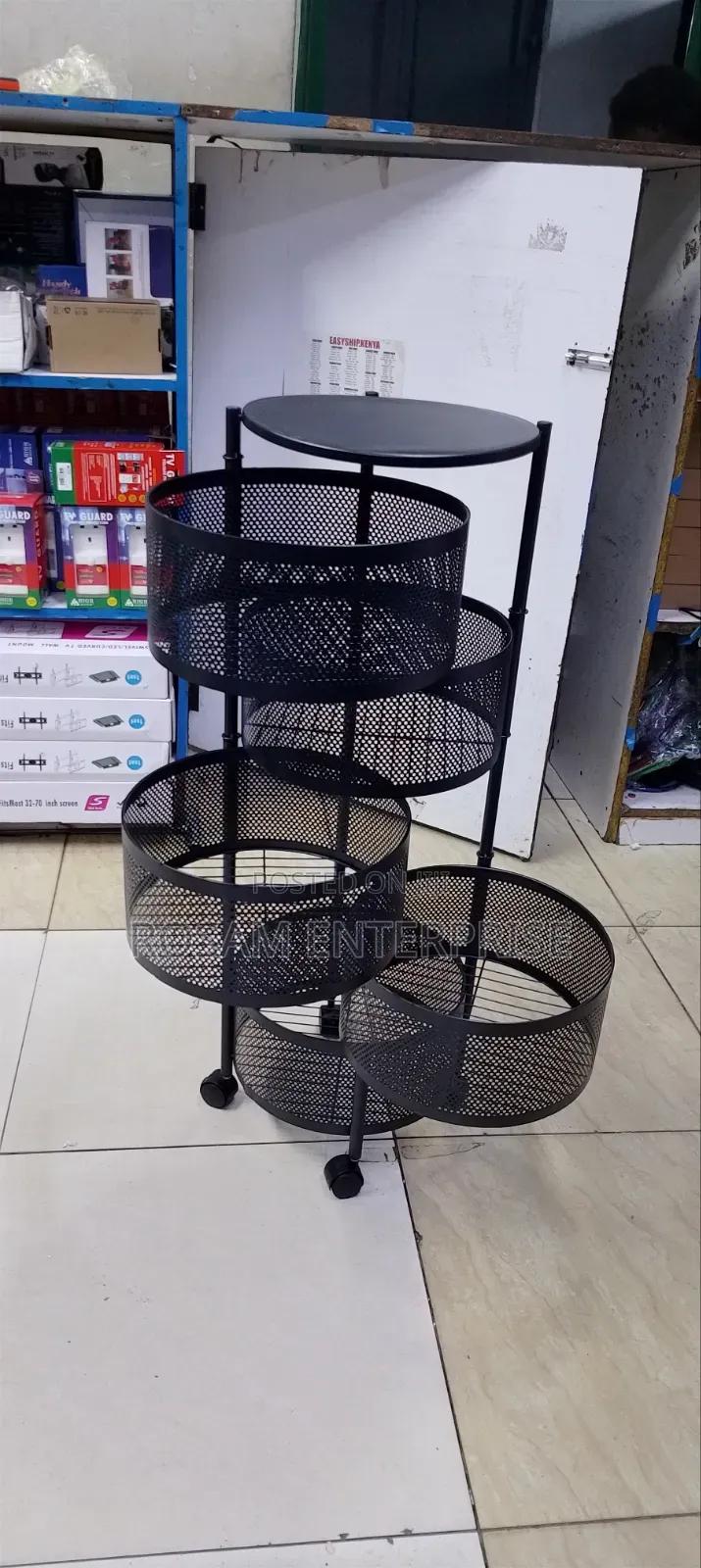 5-Tier Rotating Metal Display/Fruit Basket Stand