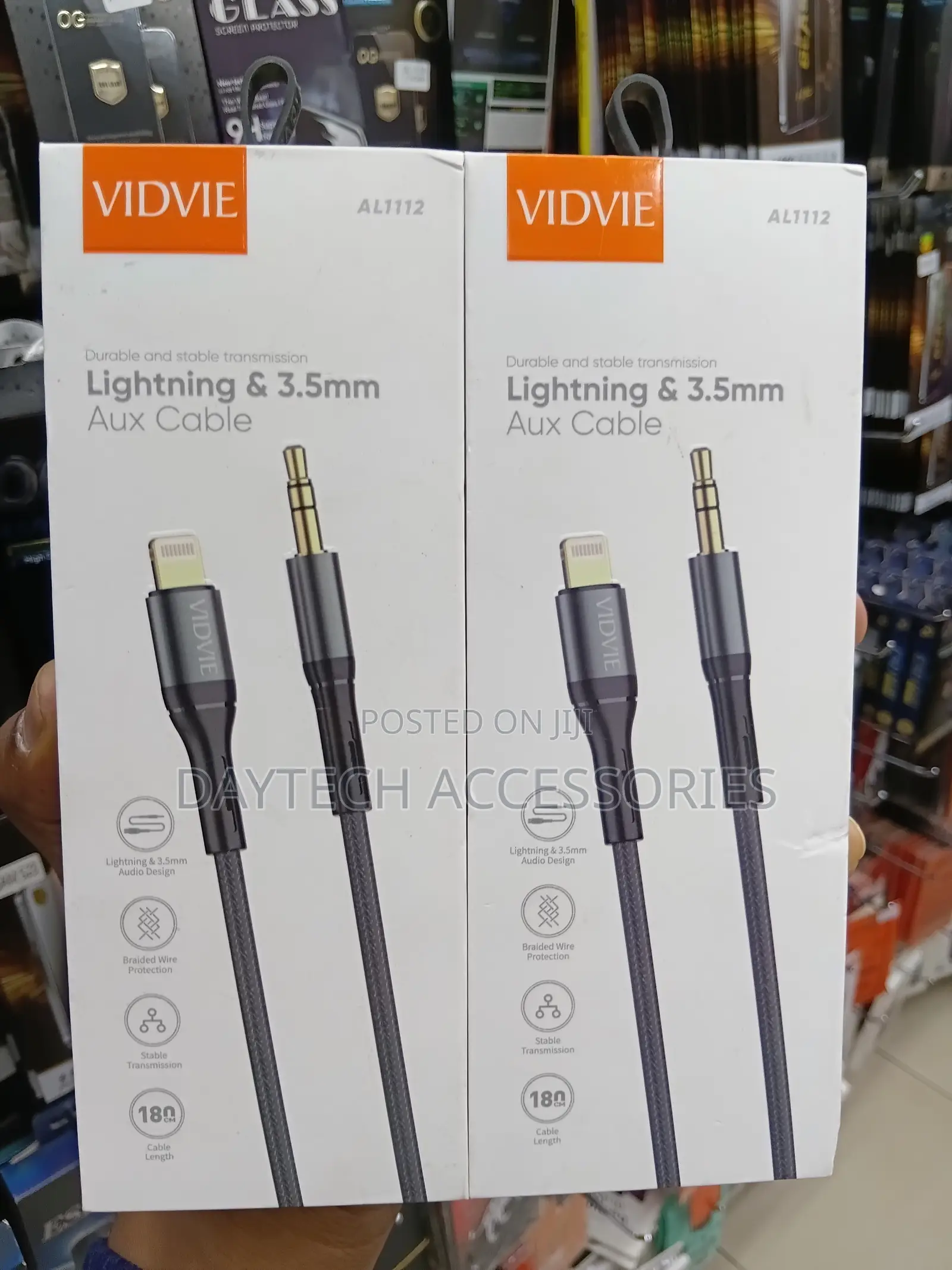 VIDVIE AL-1112 Lightning to AUX 3.5MM Cable - Black
