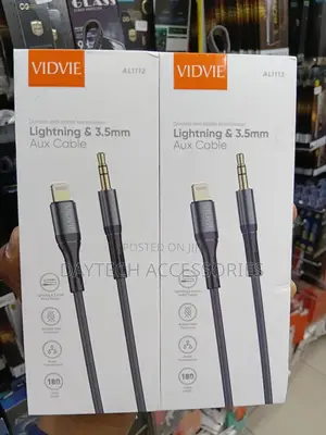VIDVIE AL-1112 Lightning to AUX 3.5MM Cable - Black