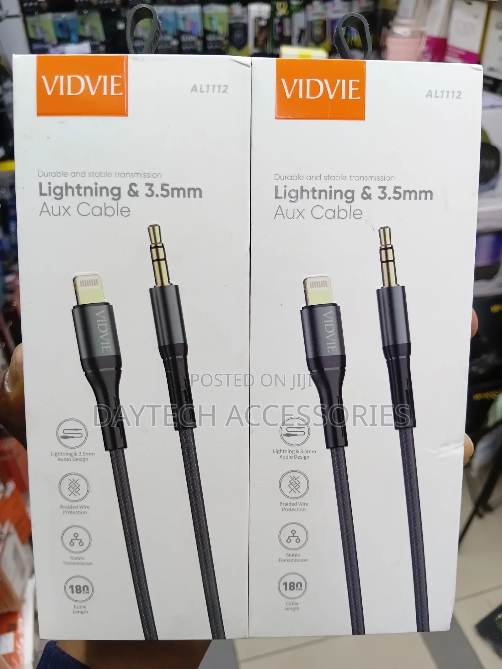 VIDVIE AL-1112 Lightning to AUX 3.5MM Cable - Black