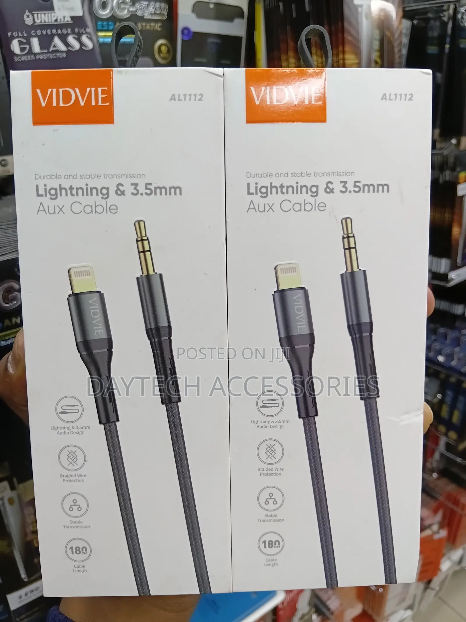 VIDVIE AL-1112 Lightning to AUX 3.5MM Cable - Black