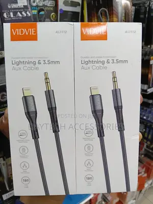 VIDVIE AL-1112 Lightning to AUX 3.5MM Cable - Black