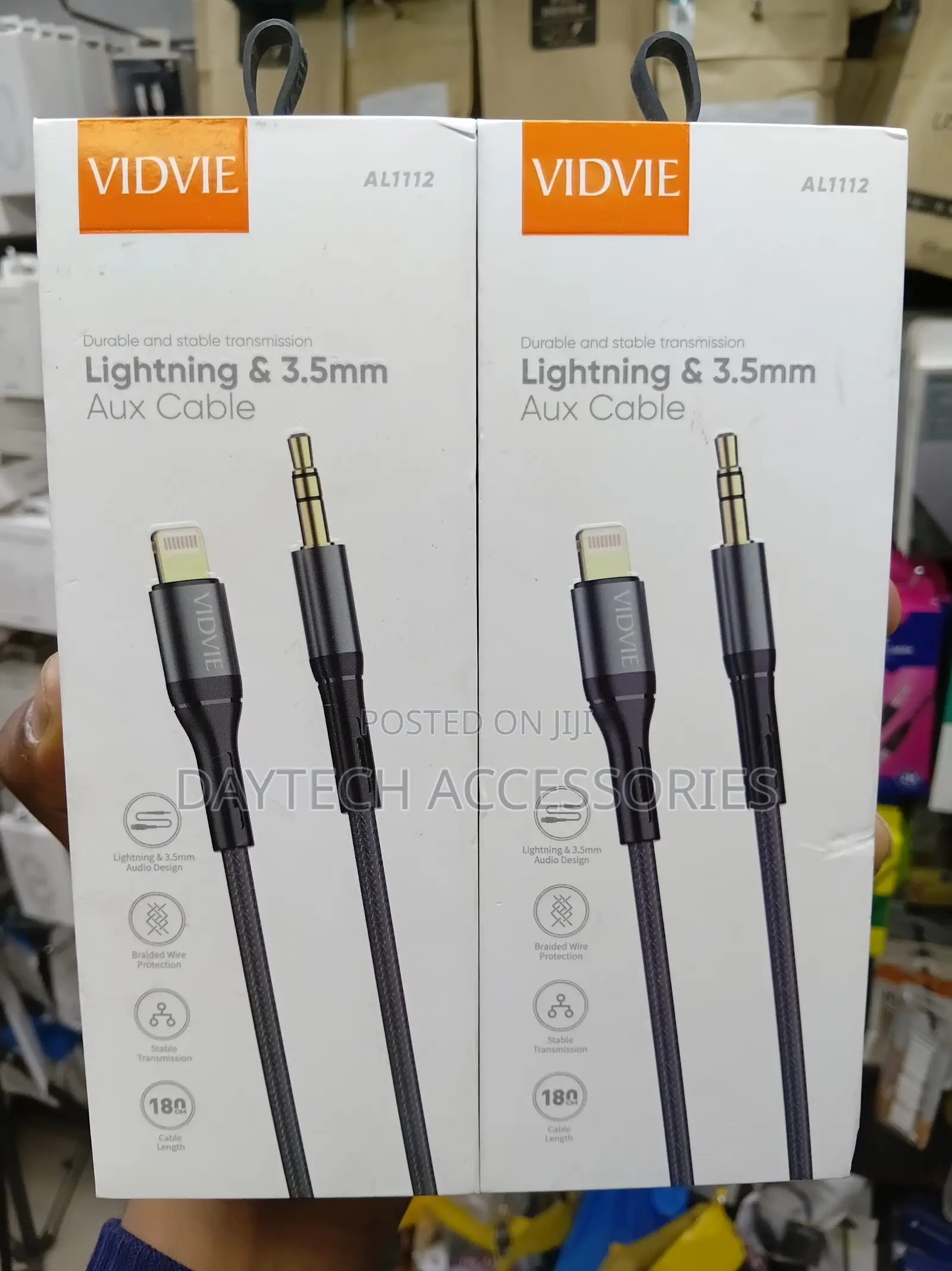VIDVIE AL-1112 Lightning to AUX 3.5MM Cable - Black