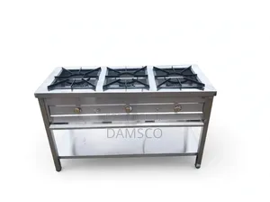 Stainless Steel Three-Burner Gas Jiko