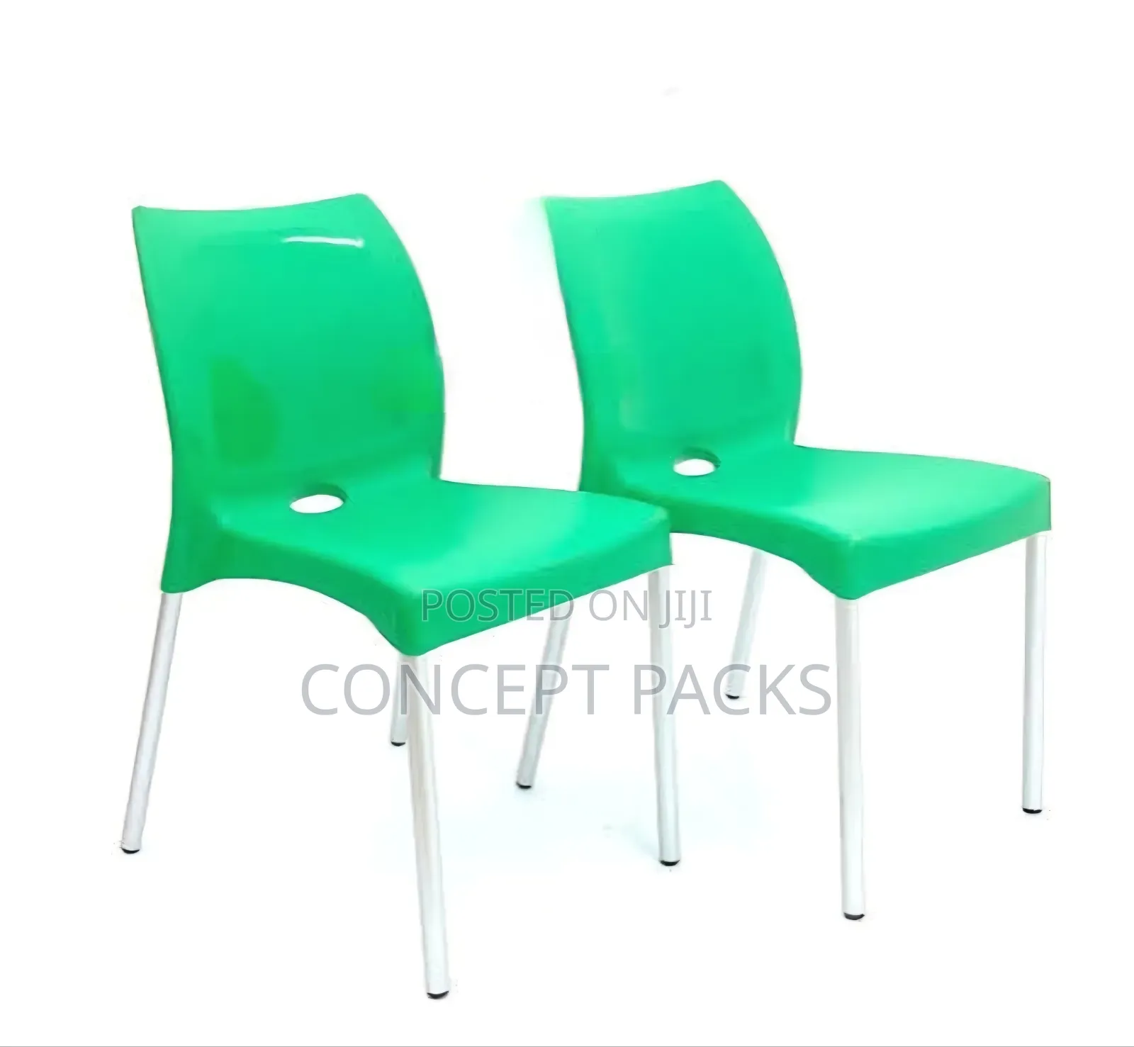 Elegant Safaricom Green Armless Chairs.