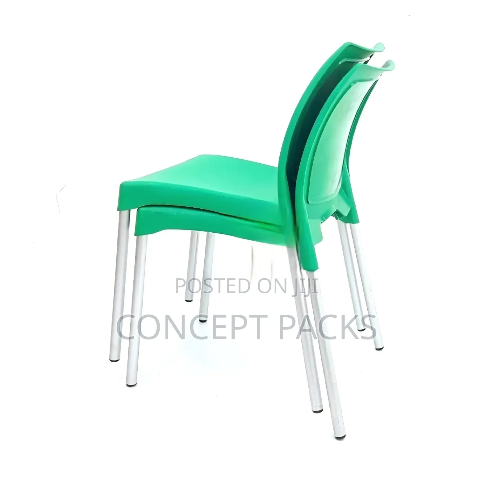 Elegant Safaricom Green Armless Chairs.