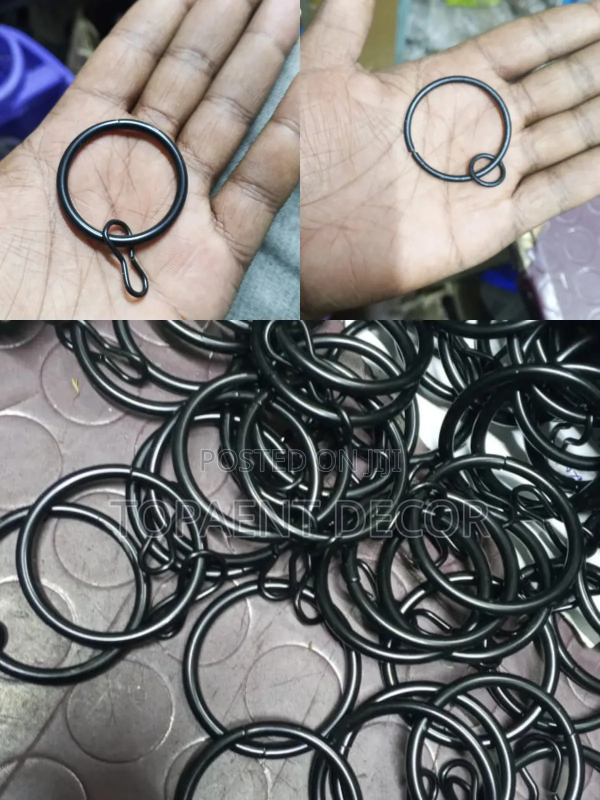 Curtain Rod Accessories Metallic Round Curtain Rings