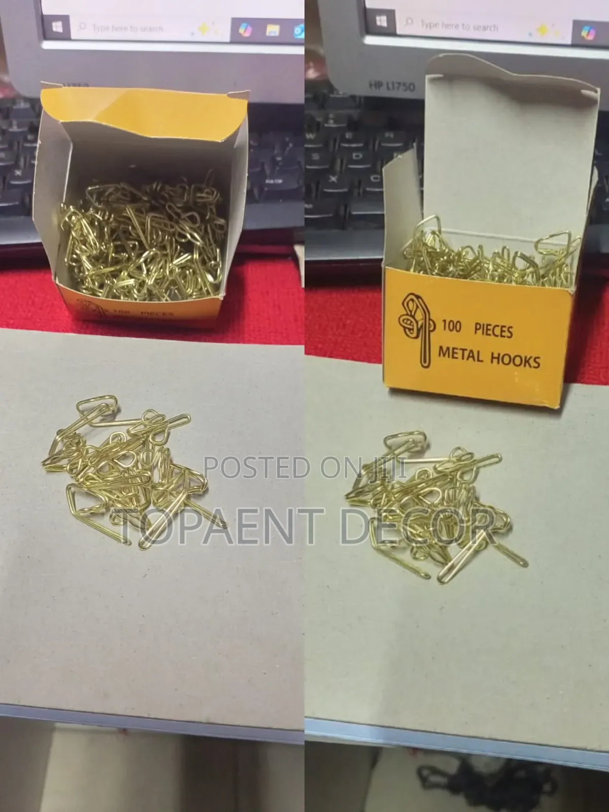 Metal Curtain Hooks Drapery Accessories Box of 100 Pieces