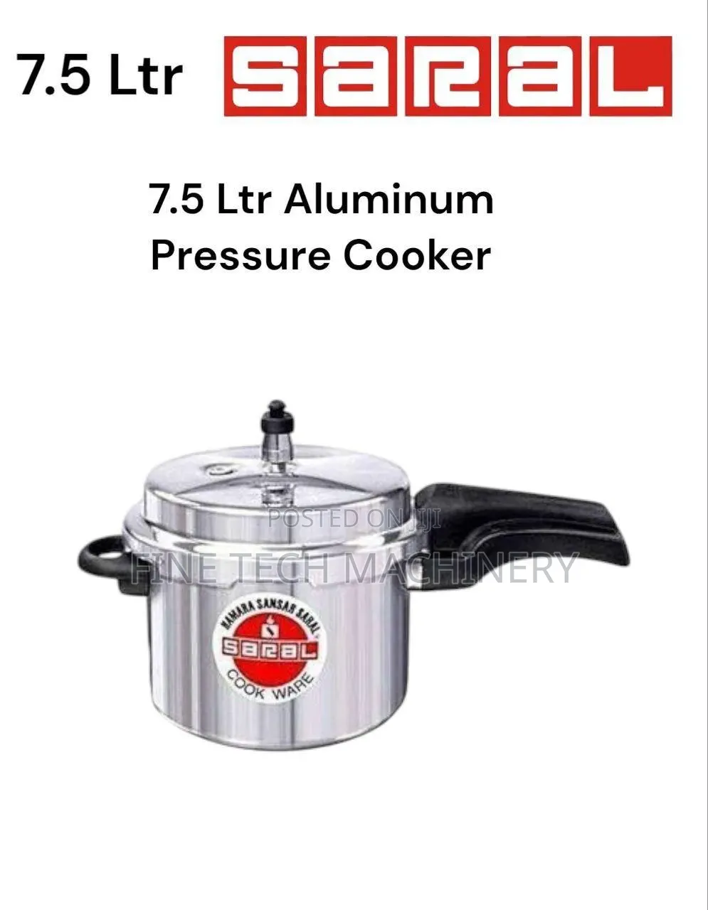 High Quality Saral 7.5l Pressure Cooker