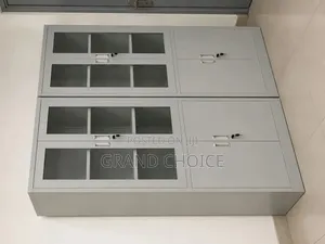 Office Storage Cabinet With Glass Doors & Lockable Shelves – 2 Door