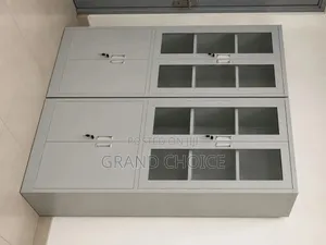 Office Storage Cabinet With Glass Doors & Lockable Shelves – 2 Door
