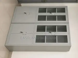 Office Storage Cabinet With Glass Doors & Lockable Shelves – 2 Door