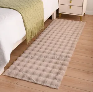 Fur Bedside Mats Bubble Textured