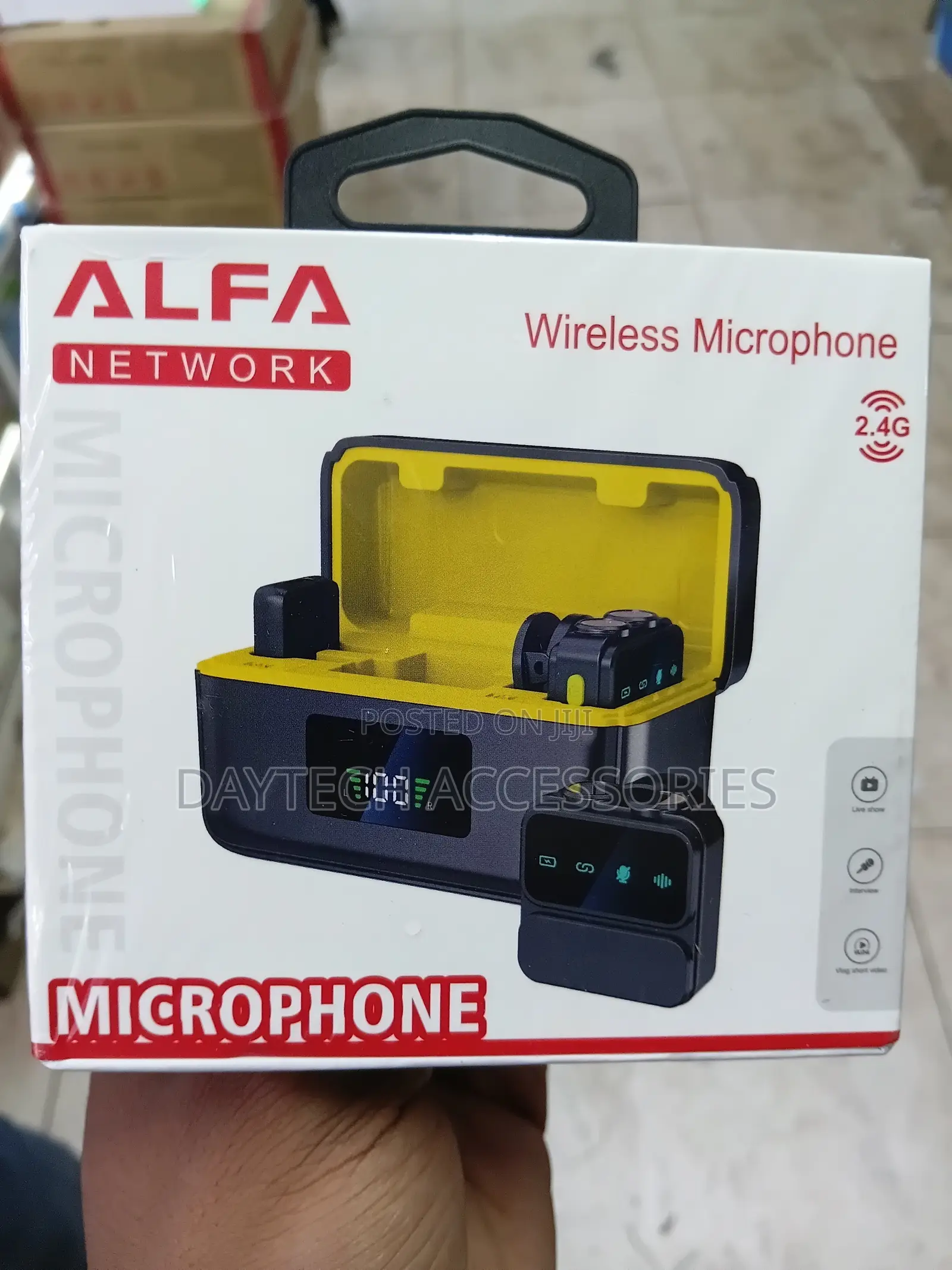 An Alfa Network Wireless Microphone Set.