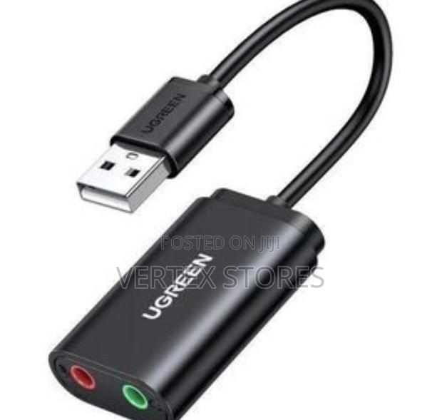 UGREEN US205 USB 2.0 to 3.5mm Headphone External Sound Adapter (Black)