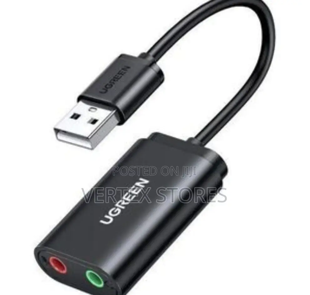 UGREEN US205 USB 2.0 to 3.5mm Headphone External Sound Adapter (Black)