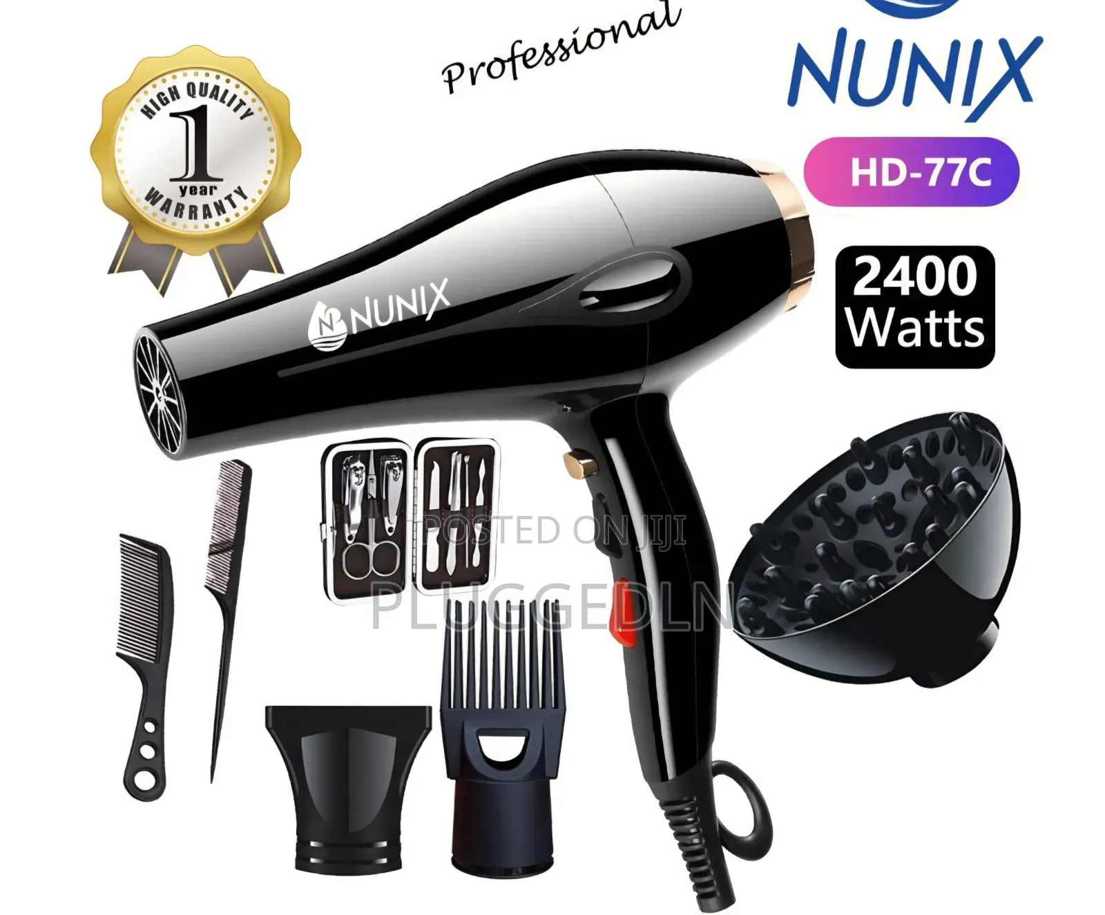 Nunix HD-77c Blowdry With Accessories & Manicure Set