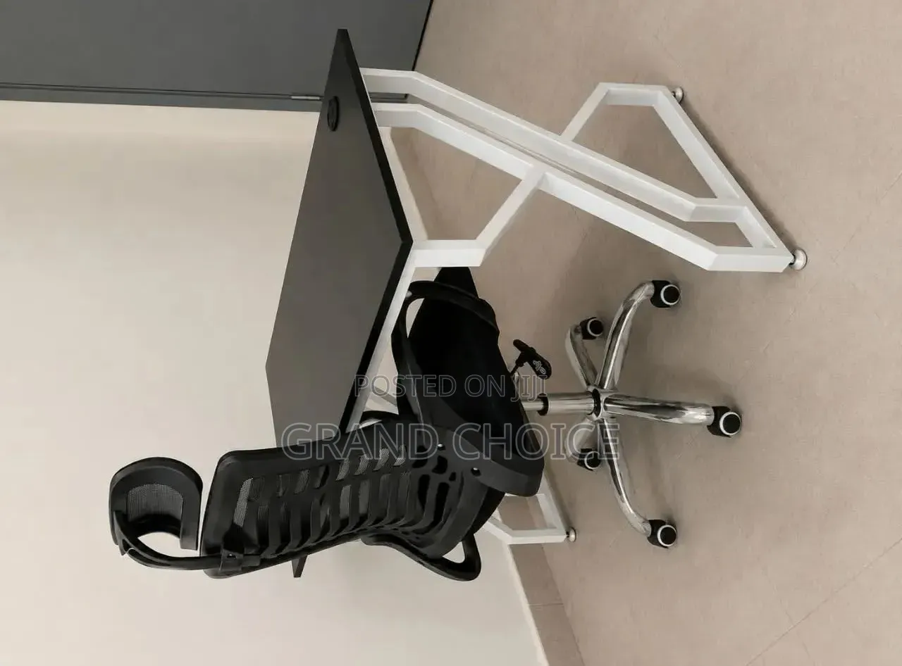 Modern Office Desk With Ergonomic Mesh Chair