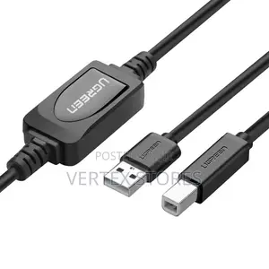 UGREEN US122 USB 2.0 a Male to B Male Active Printer Cable 10m (Black)