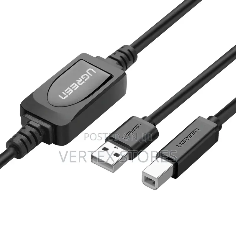 UGREEN US122 USB 2.0 a Male to B Male Active Printer Cable 10m (Black)