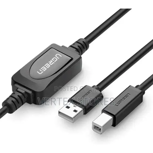 UGREEN US122 USB 2.0 a Male to B Male Active Printer Cable 15m (Black)