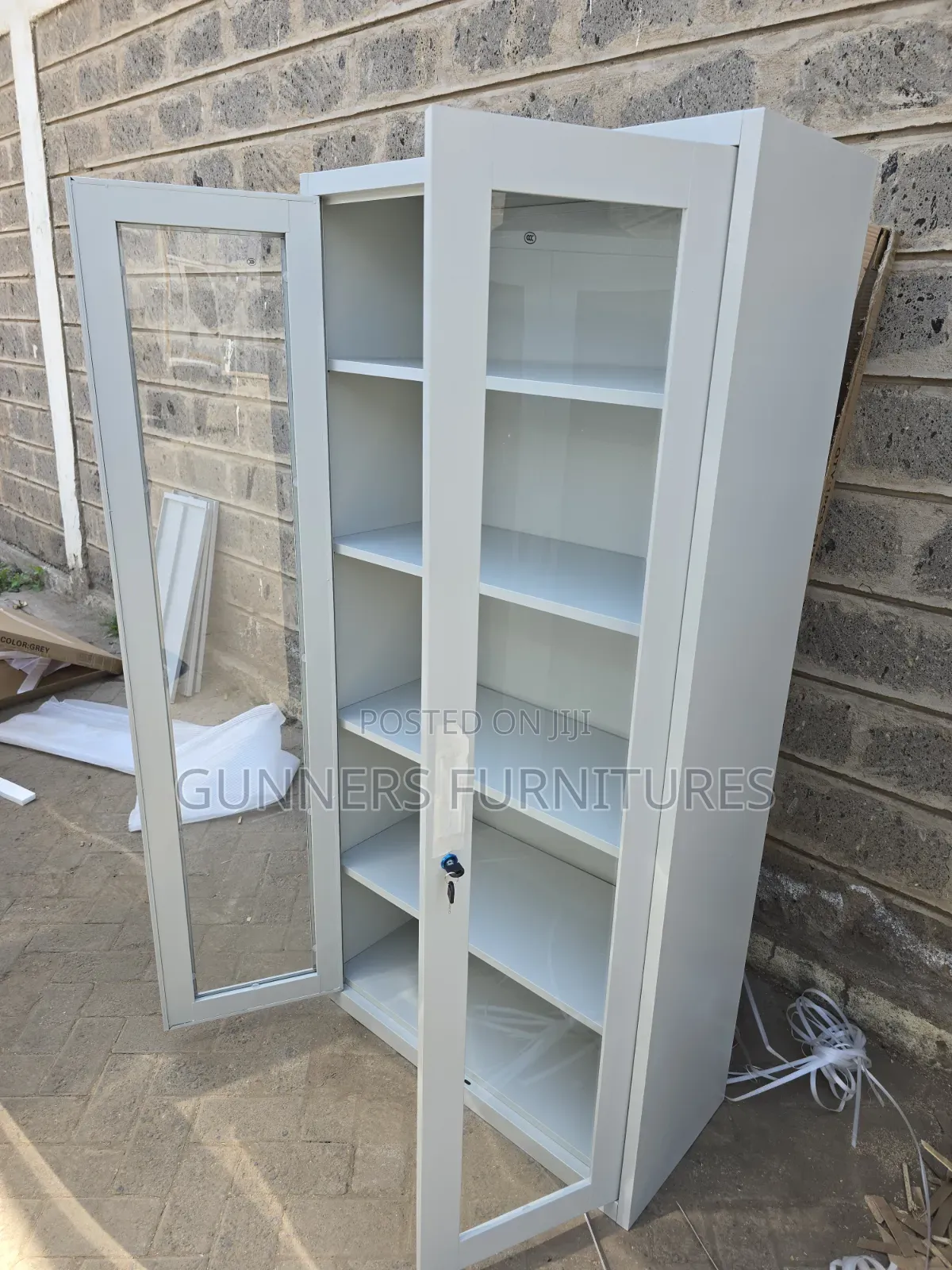 2 Doors Glass Fronted File Cabinet