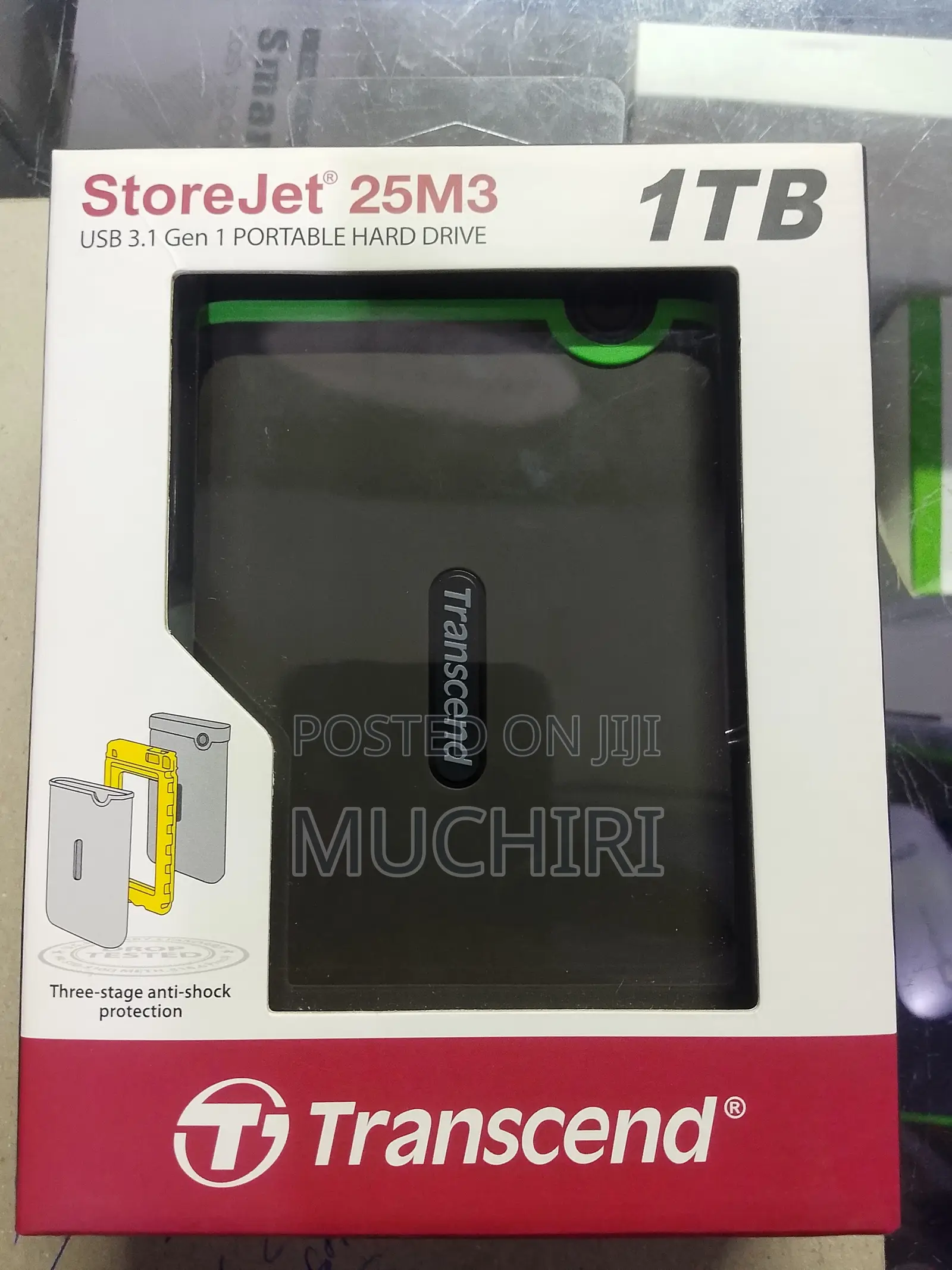 Transcend 1TB External Portable Hard Drive 3.1 GEN 1 25M3