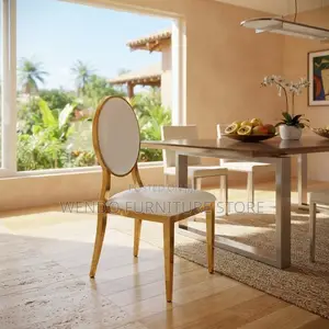 Home Chairs; Armless Brown Golden Dining Chairs