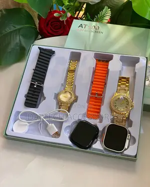 AT100 2.02 Big Screen Couple's Smart Watch Gift Set.