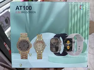 AT100 2.02 Big Screen Couple's Smart Watch Gift Set.