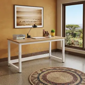 Office Desk; 1400MM Metallic Framed Wooden Home Office Tables