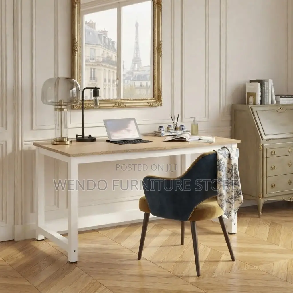 Office Desk; 1400MM Metallic Framed Wooden Home Office Tables