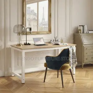 Office Desk; 1400MM Metallic Framed Wooden Home Office Tables