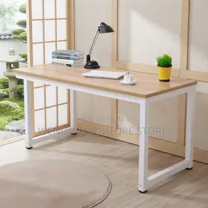 Office Desk; 1400MM Metallic Framed Wooden Home Office Tables