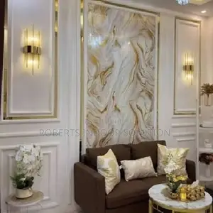 Elegant White and Gold Vein PVC Marble Sheet