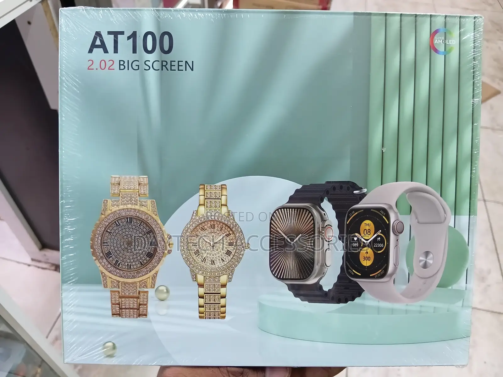 The AT100 2.02 Big Screen Couple's Smart Watch Set