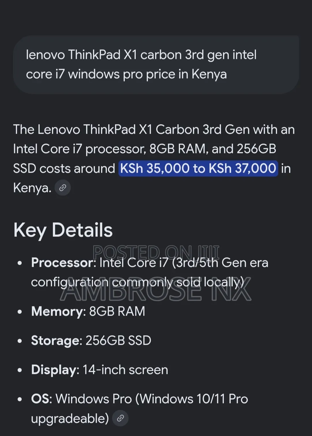 Laptop Lenovo ThinkPad X1 Carbon 8GB Intel Core i7 SSD 256GB