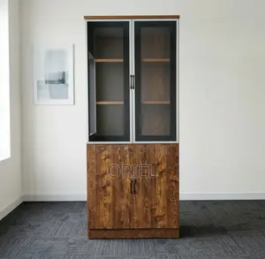 Modern 2-Door Office Cabinet : Executive Wooden Storage Cabinet